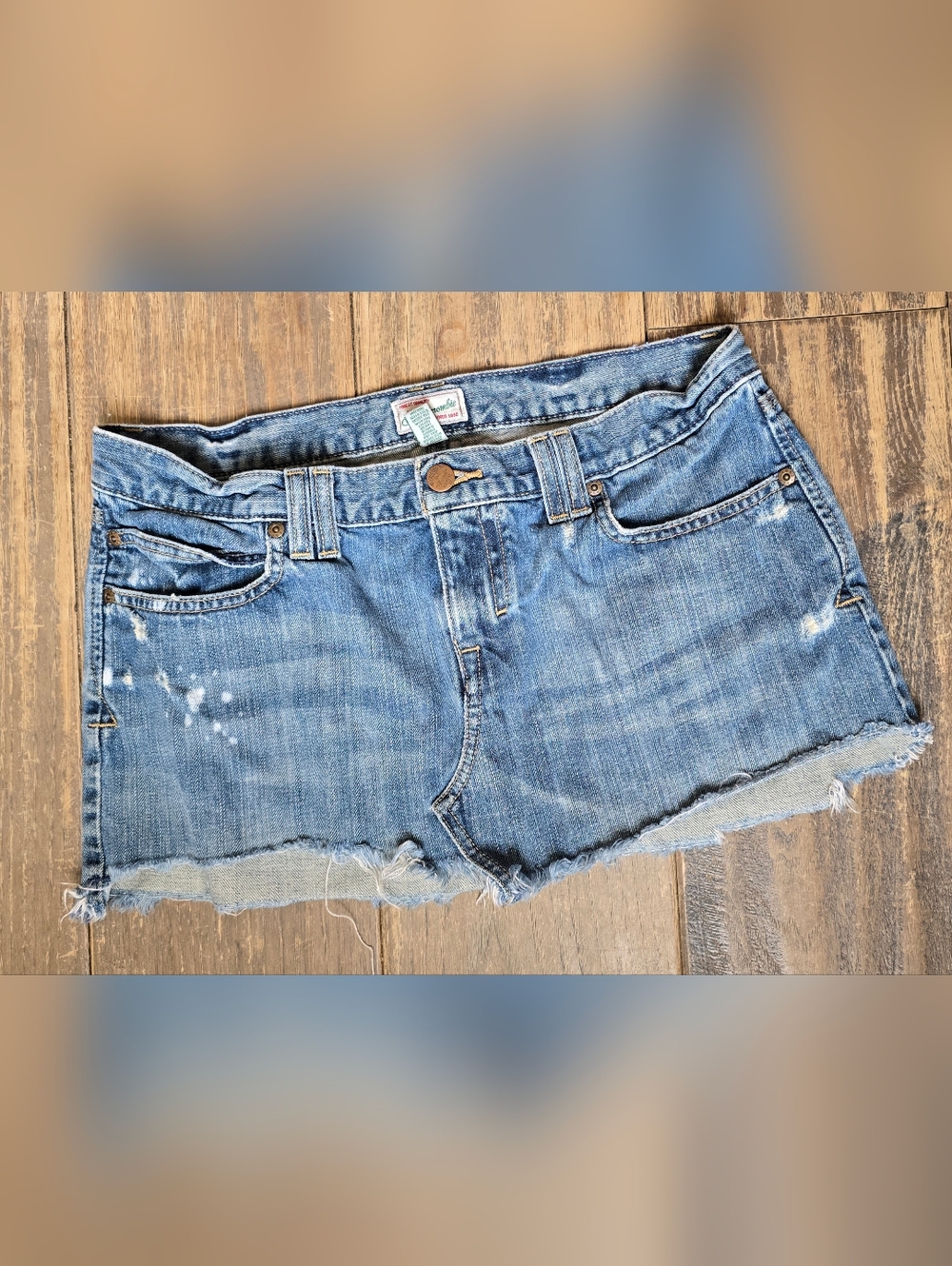 Vintage Abercrombie Distressed Denim Mini Skirt 8